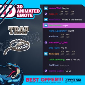 Trap 3D Animated Emote, Text Emotes, Iron Emotes, Animated Emotes, Twitch Bit Emotes, Kick Emote, Emotes Commission, Stream Emotes