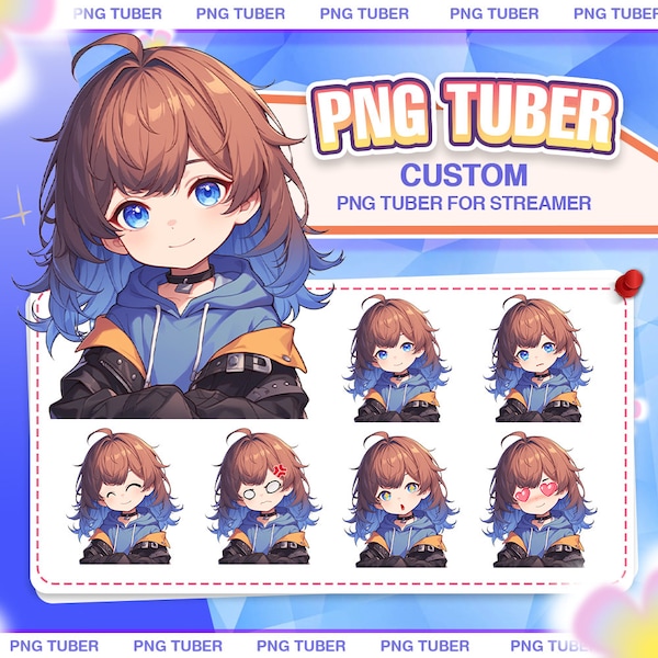 Custom Cute PNGTuber | PNGTuber | Custom PNG Tuber | PNG Character | Cute Character | Vtuber Commission | Gif Tuber | Veadomini