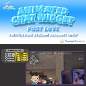 Zafascynuj swoją publiczność | Animowany widget czatu Twitch dla streamerów | Post Love Twitch Chat Widget
