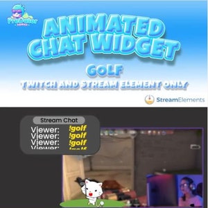 Real-Time Twitch Chat Widget - Interactive Animated Display - Golf Twitch Chat Widget