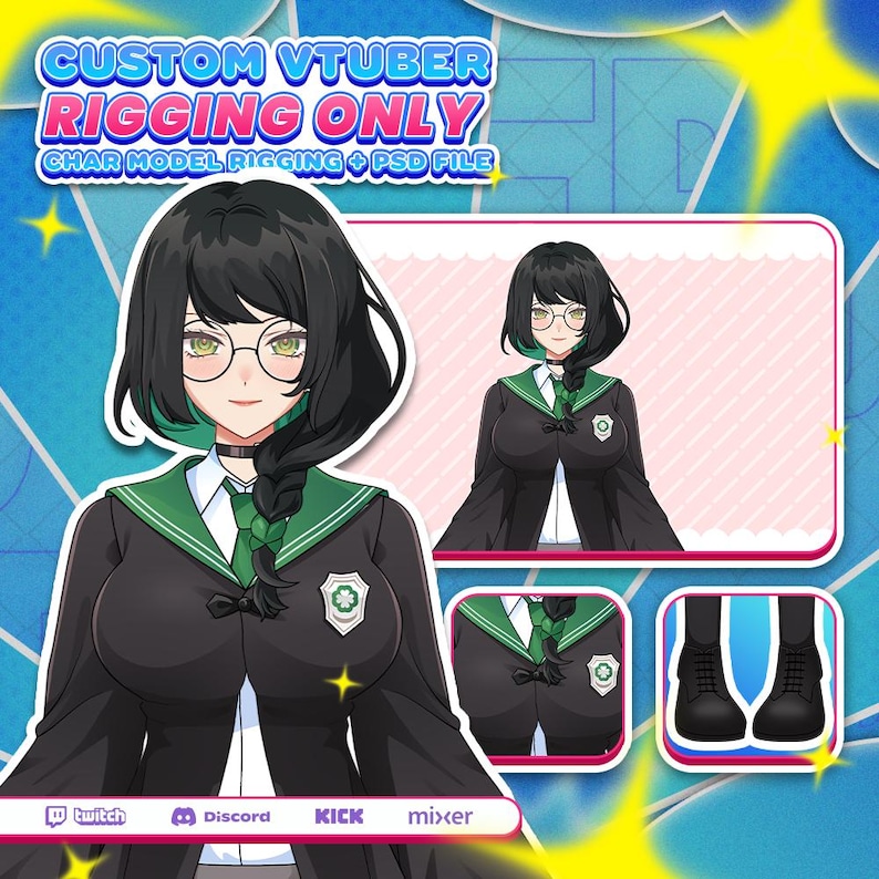Vtuber Rigging Reference Custom Vtuber Rigging Only – Live2d Rig for PSD Model | Vtuber Avatar ...