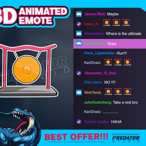 Animated Emote, Emote, Emote Commission, Twitch Emote, Emote Animated, 3D Emote, Gong Emote, Discord Emote - Gong 3D Animated Emote