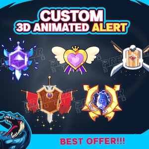 Twitch Alerts, Twitch Alerts Animated, Animated Twitch Alerts, Stream Alerts, Animated Alerts, Alerts Twitch - Custom 3D Animated Alerts