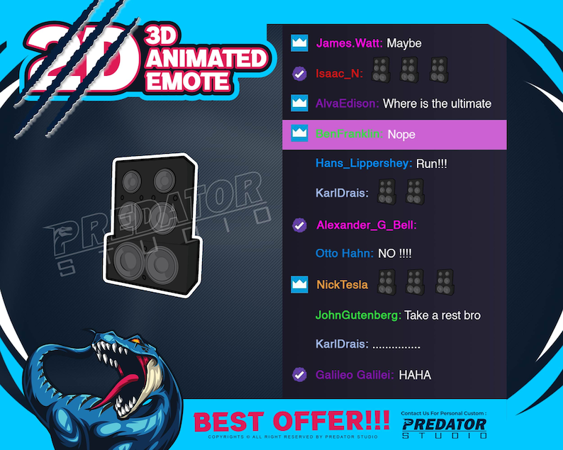 Loud Speaker 3D Animated Emote Speaker Emote Sound Animated Etsy Ireland