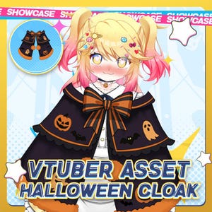 VTuber Halloween-manteltillgång: Spöklik Live2D-kostymrekvisita
