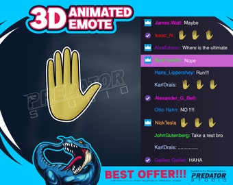 3D Animated Hand Stop Emote: Funny Twitch/Kick Reaction (GIF/PNG)