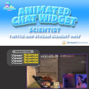 Live Stream Chat Widget - Animated Design for Twitch - Scientist Twitch Chat Widget