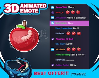 Emote animée 3D de ver de terre : Twitch, Discord, gaming