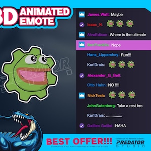 Coggers 3D Animated Emote, Kick Emotes, Animated Emotes, Emotes Commission, Streamer Emotes, Twitch Bit Emotes, Gif Emotes, Twitch Emote