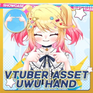 VTuber Asset UWU Hand Pose | Cute Asset for Live2D VTuber | VTuber Kawaii | VTuber Expression | VTuber Stream Asset