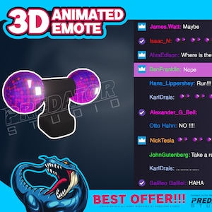 3D Animated Emote, Kick Emote, Emote Animation, Emote Commission, Twitch Emote Pack, Discord Emotes, Game Emote - Double Disco Ball Emotes