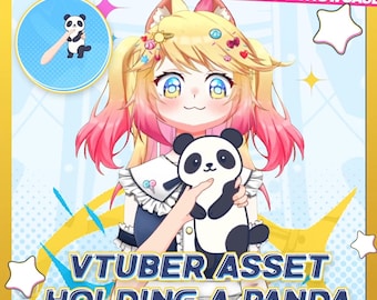 VTuber Assets Panda Squeeze - Jouet panda squish pour les réactions de diffusion Live2D