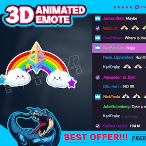 Vibrant and Engaging Rainbow Alert Bits 3D Animated Emote for Twitch - Kick Emote, Emote Commission, Stream Emotes, Twitch Sub Emotes