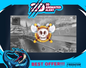 3D Animated Skull Twitch Alert: Stream Overlay