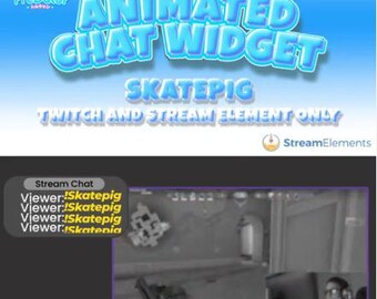 Widget animé de discussion Twitch : StreamElements, Skate Pig