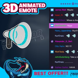 3D Animated Emote, Twitch Sub Emotes, Twitch Emote Pack, Kick Emote - Imposter Crewmate Among Us Speaker 3D Animated Emote for Gamers
