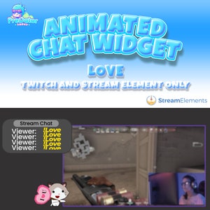 Interactive Twitch Chat Overlay | Custom Animation | Love Twitch Chat Widget