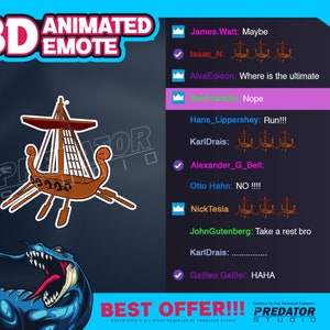Rektboad 3D Animated Emote, Twitch Emote, Animated Emotes, Discord Emote, Emote Commission, Chibi Emotes, Twitch Emote Pack, Game Emote