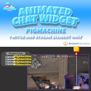 Zaawansowany widżet czatu Twitch | Dodaj animację w czasie rzeczywistym do swojego strumienia | Widżet czatu Twitch Pig Machine
