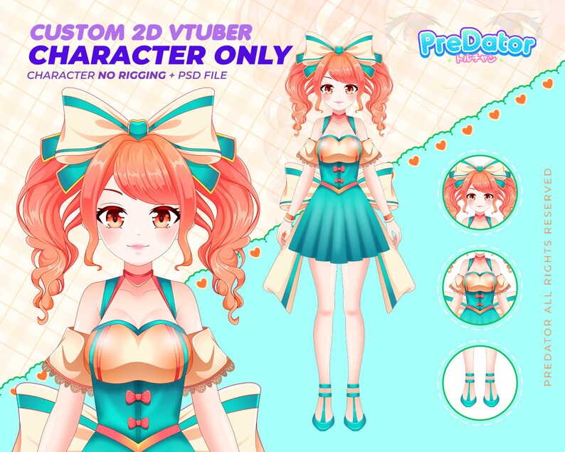 Custom Live2d Vtuber Model: Unique Character Design (PSD File) - Etsy