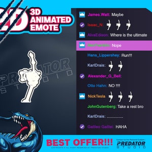 White Zombie Hand 3D Animated Emote, Hand Emotes, Zombie Emote, Kick Emote, Emote Commission, Twitch Emote Packs, Twitch Emotes Chibi