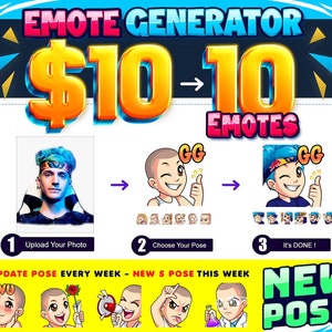 High-Quality Generated Custom Twitch Emotes for Your Twitch Stream.