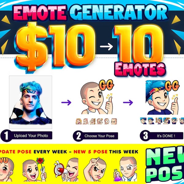 Hochwertig erzeugte benutzerdefinierte Twitch Emotes für deinen Twitch Stream.