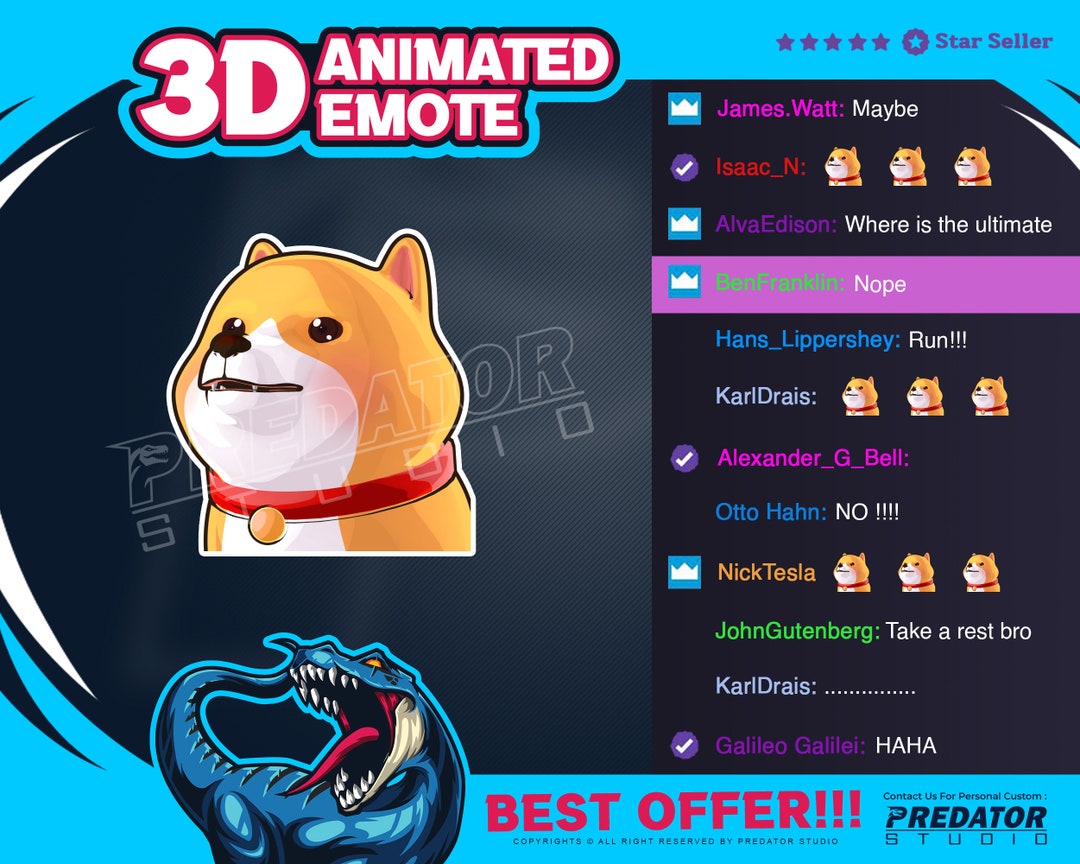 Animated Shiba Shake Emote for Twitch and Social Media - 3D Animated ...