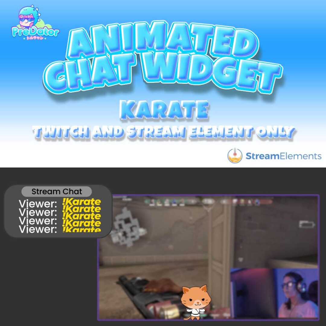 Karate Animated Chat Widget: Dynamic Twitch Streamelements Overlay - Etsy