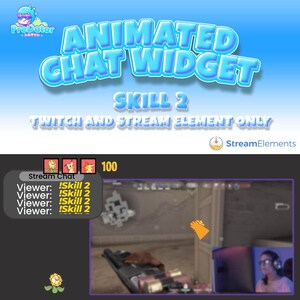 Streamlined Twitch Chat Widget - Real-time Animated Overlay - Skill V2 Twitch Chat Widget