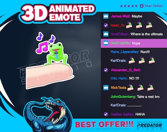 Frog Alert Animated Emote: 3D Twitch/Kick Stream Emote