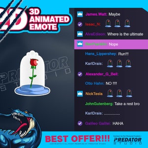 Rose 3D animiertes Emote, Twitch Emote, Kick Emote, Emote Kommission, Gif Emotes, niedliche Emotes, Blumen Emotes, Cartoon Emotes, Chibi Emote