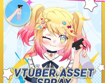 VTuber Spray Bottle Asset: Live2D Cleaning Animation