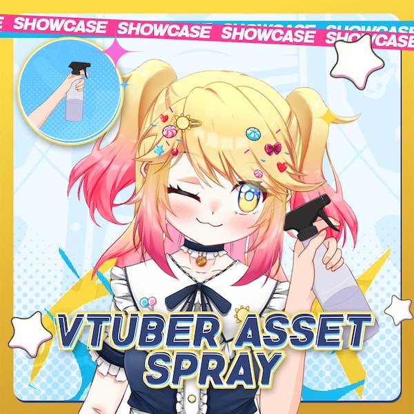 VTuber Spray Bottle Asset: Live2D Cleaning Animation