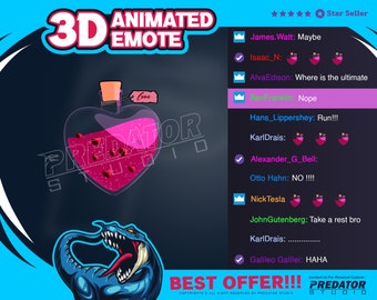 Emote animado en 3D: Poción de amor - Twitch/Discord (GIF y PNG)