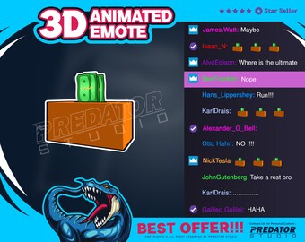3D Animiertes Spardose Emote: Twitch/Discord Stream (GIF/PNG)