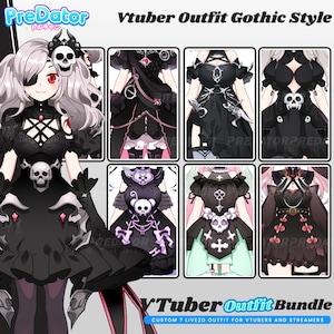 Halloween Live2D Avatar or Vtuber Model Package: Fully Rigged, 7 Spooky Outfits, Bewitching Hairstyles, and Haunting Expressions!