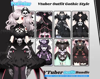 Halloween Live2D Avatar or Vtuber Model Package: Fully Rigged, 7 Spooky Outfits, Bewitching Hairstyles, and Haunting Expressions!
