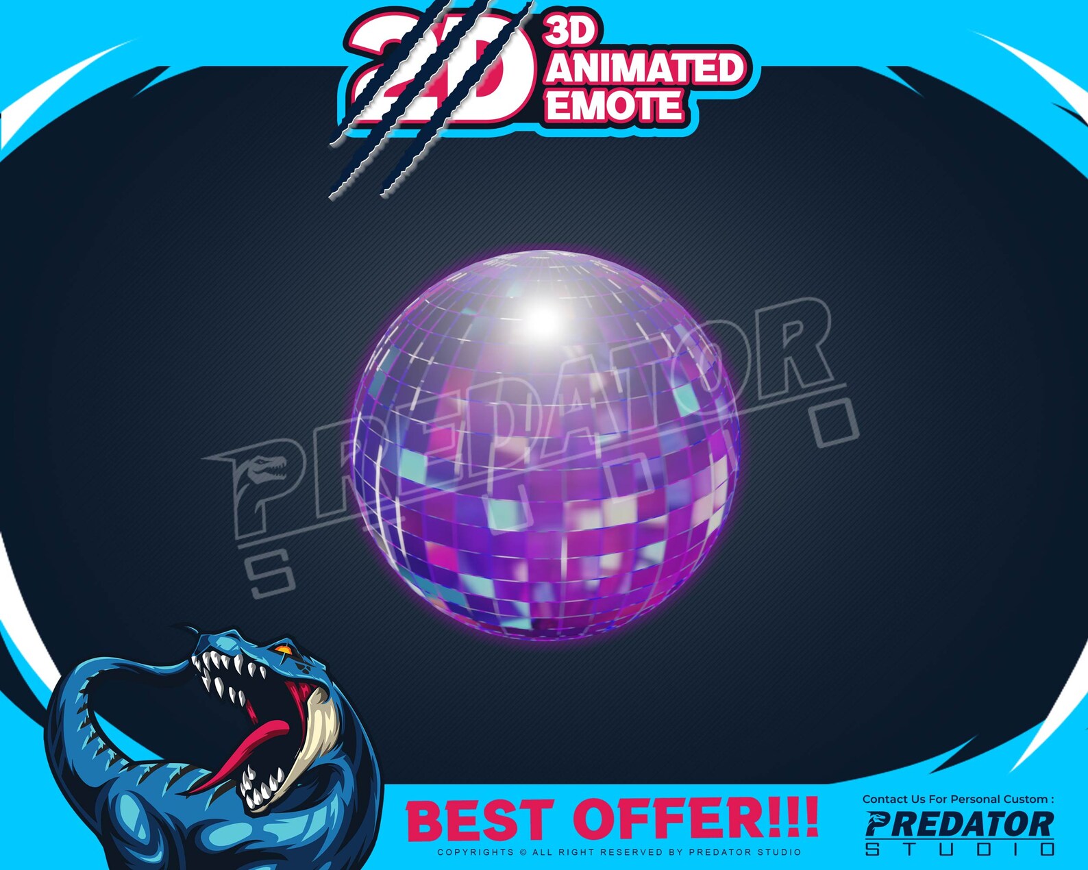 Disco Ball V3 3D Animated Emote Emote Commission Gif Emotes Etsy