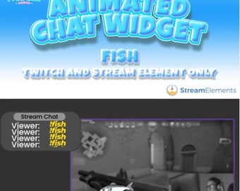Widget de chat de Twitch con peces animados - StreamElements (GIF)