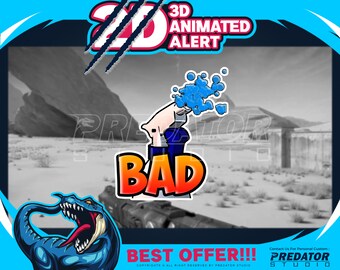 3D Animated "BAD" Stream Alert: Spray Bottle Twitch Alert