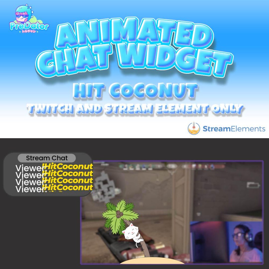 Animated Twitch Chat Widget: Hit Coconut Streamelements Overlay (GIF ...