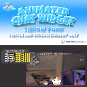 Premium Twitch Chat Widget | Custom Animated Design | Throw Food Twitch Chat Widget