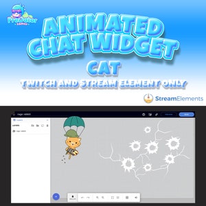 Cute Interactive Addition with Animated Cat Chat Widget for Twitch & Stream Element Users - Twitch Chat Widget, Interactive Chat, Chat Box