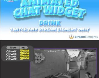 Animated Drink Chat Widget for Twitch - StreamElements (GIF)