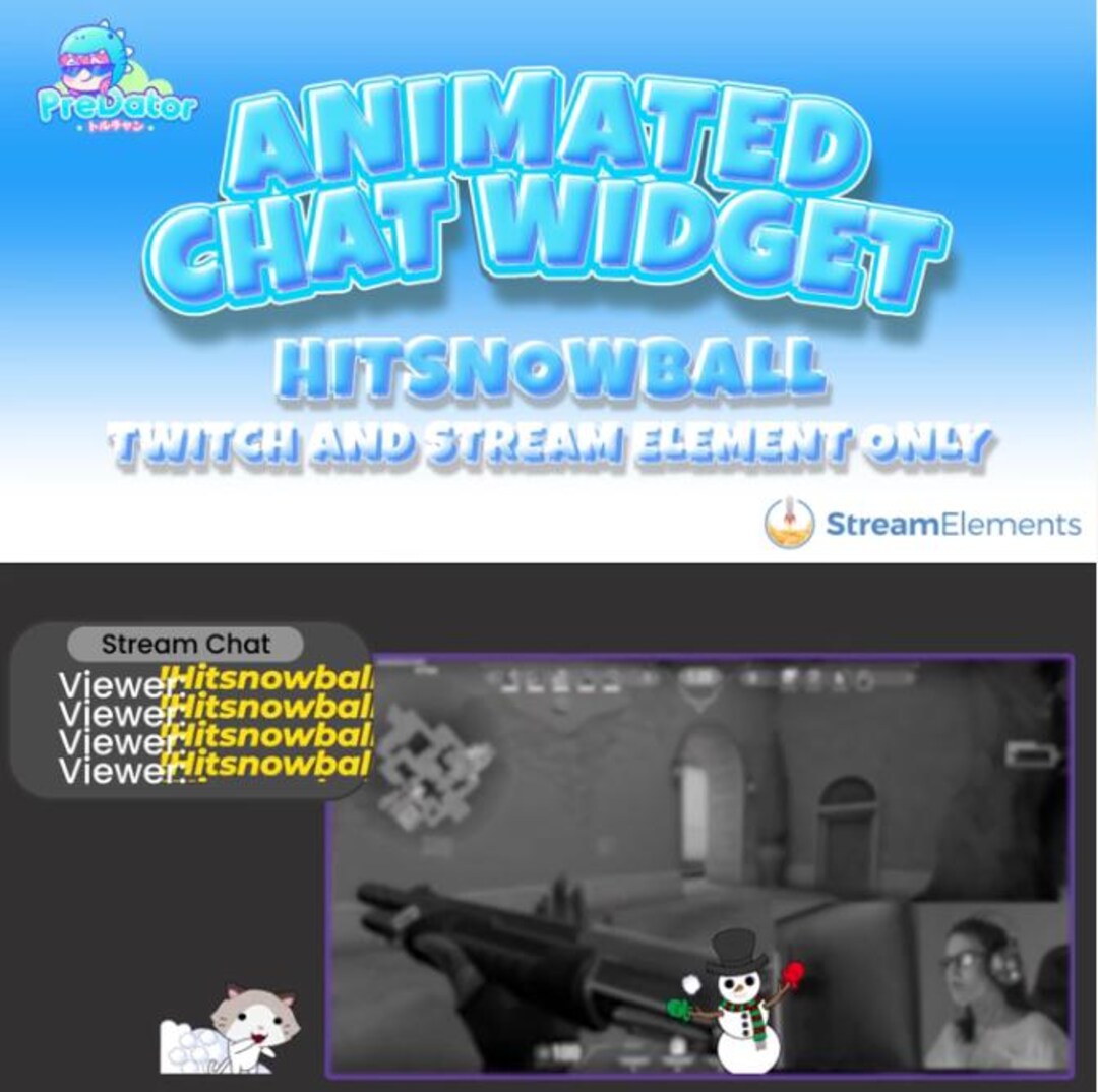 Animated Twitch Chat Widget: Hit Snow Ball Stream Overlay - Etsy