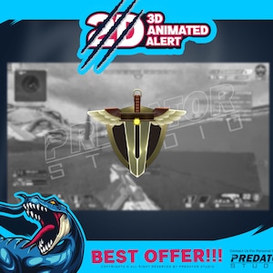 3D Animated Alert Sword Wing, Alerts Twitch, Animated Alerts, Streaming Alert, Twitch Alert Pack, Streamlabs Alerts, Alerts, Streaming Alert