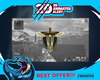 3D Animated Sword Wing Alert: Twitch Stream Overlay