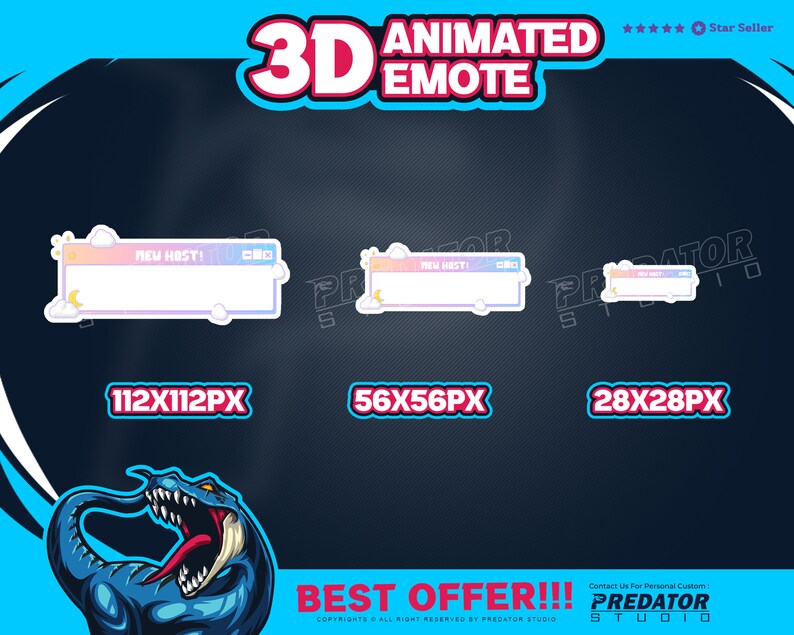 Pastel Cloud Host 3D Animated Emote: Twitch/discord Stream Emote - Etsy