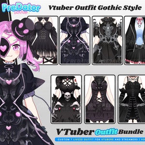 Nocturnal Sorceress Gothic Vtuber: Spellbinding Live2D Model with 7 Magical Aesthetics Outfits & Bewitching Style